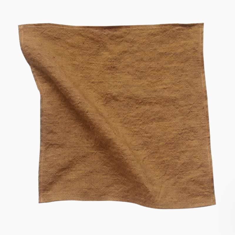 Men's Dark Goldenrod Solid Color Linen Bow Tie - Image 13