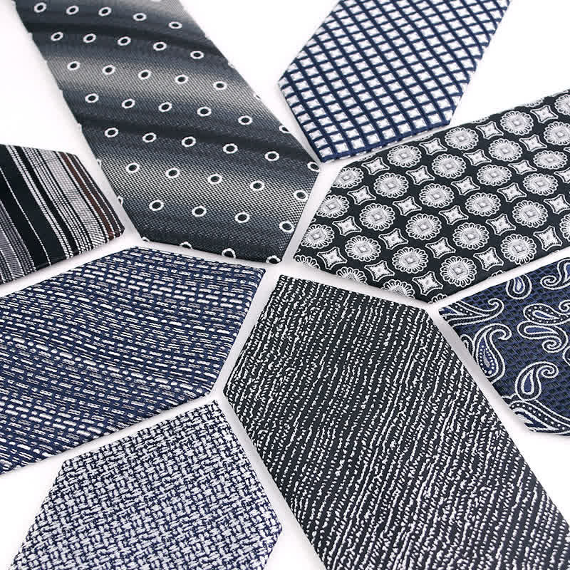 Men's Dark Gray Series Paisley Polka Dots Stripes Necktie - Image 2