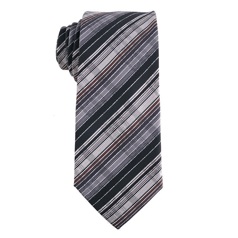 Men's Dark Gray Series Paisley Polka Dots Stripes Necktie - Image 3