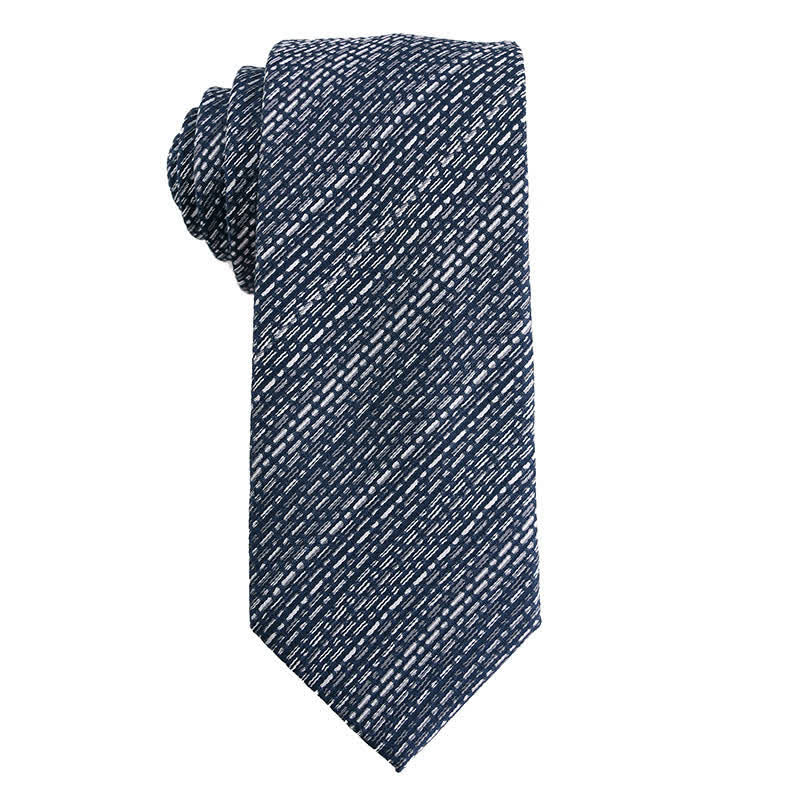 Men's Dark Gray Series Paisley Polka Dots Stripes Necktie - Image 7