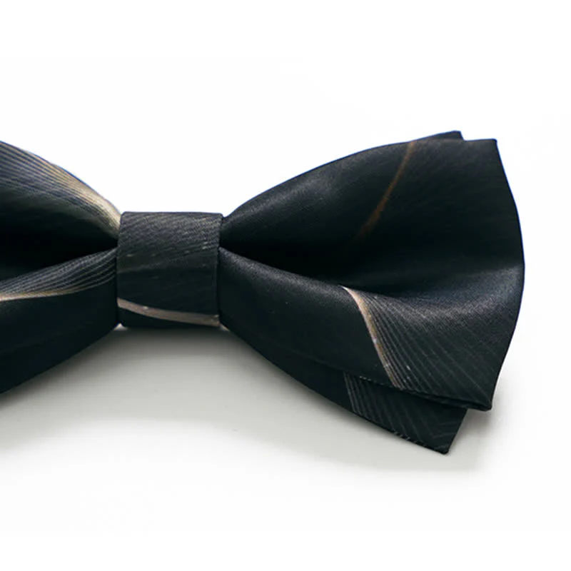 Men's Dark Green Aurora Print Bow Tie - Image 3