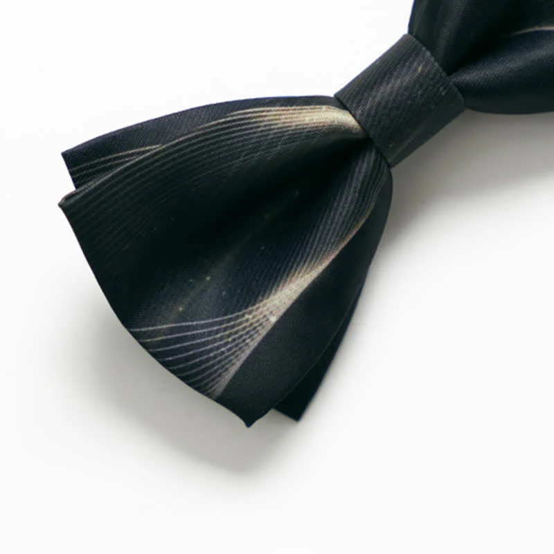 Men's Dark Green Aurora Print Bow Tie - Image 4
