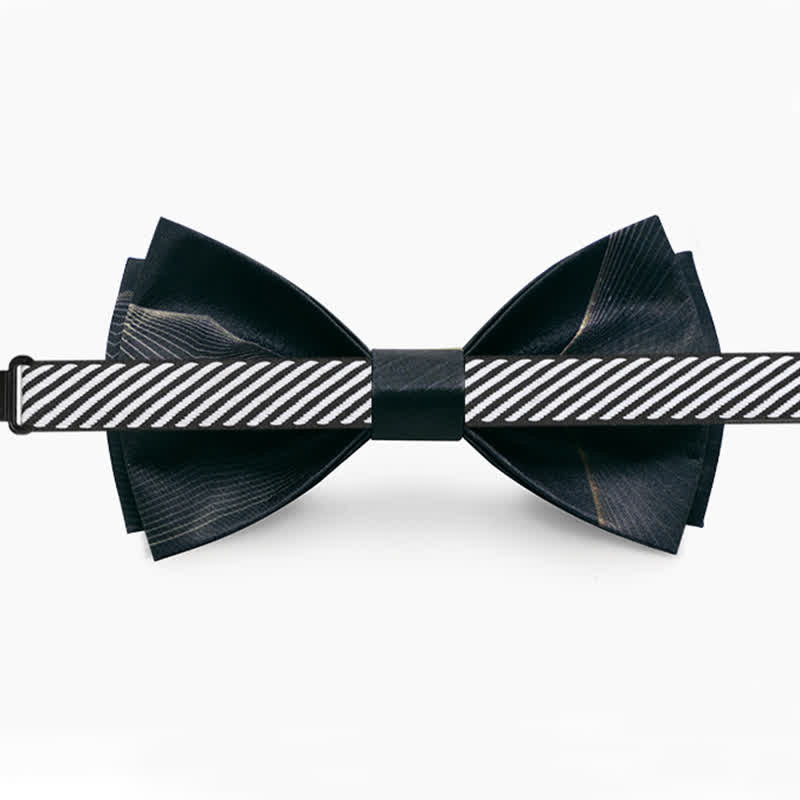 Men's Dark Green Aurora Print Bow Tie - Image 6