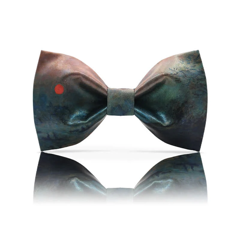 Men's Dark Green Seductive Night Scene Bow Tie - Image 2