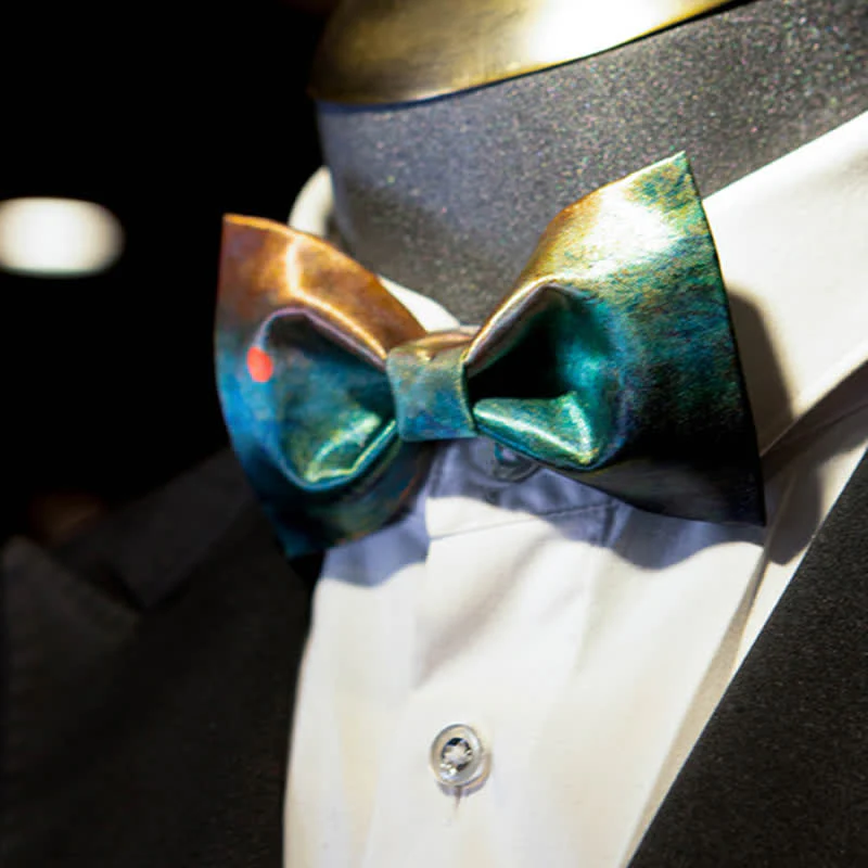 Men's Dark Green Seductive Night Scene Bow Tie - Image 3