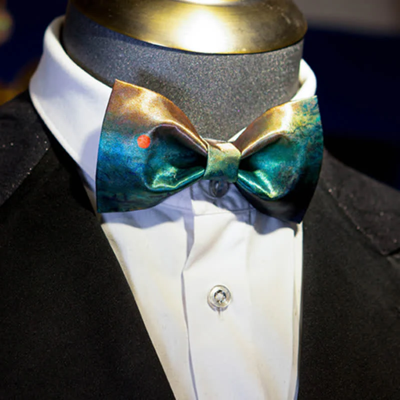 Men's Dark Green Seductive Night Scene Bow Tie - Image 4