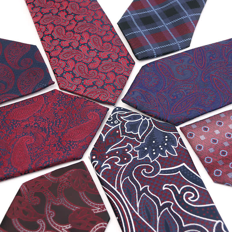 Men's Dark Red Series Paisley Evening Dress Accessories Necktie - Image 2