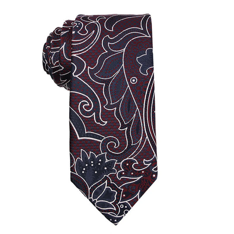 Men's Dark Red Series Paisley Evening Dress Accessories Necktie - Image 6