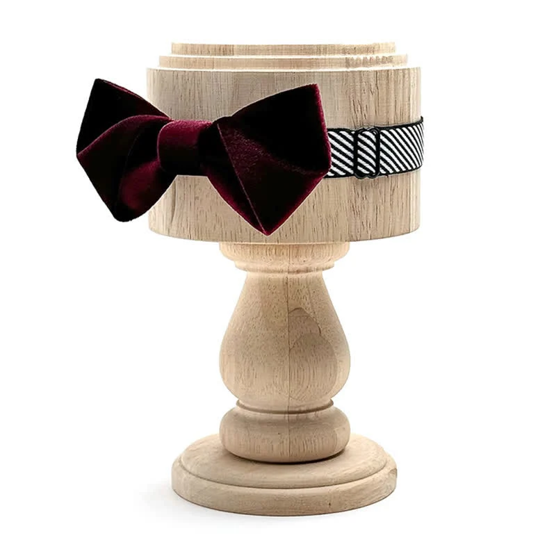 Men's Dark Red Series Solid Color Velvet Bow Tie - Image 3
