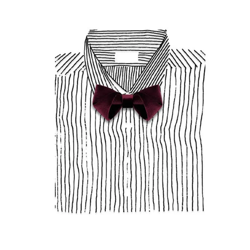 Men's Dark Red Series Solid Color Velvet Bow Tie - Image 6