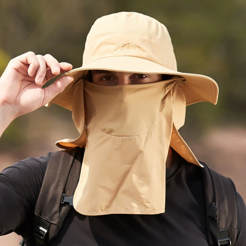 Men's Detachable Face Mask Hiking Bucket Hat - Image 11