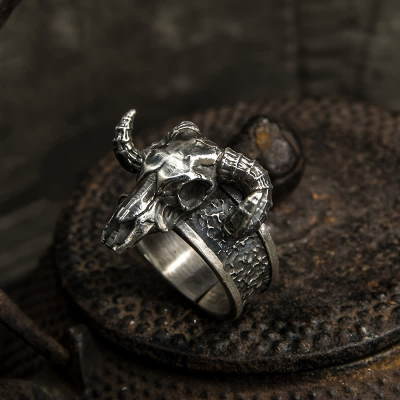 Men's Devil Hell Ghost Goat Opening Adjustable Ring - Image 3