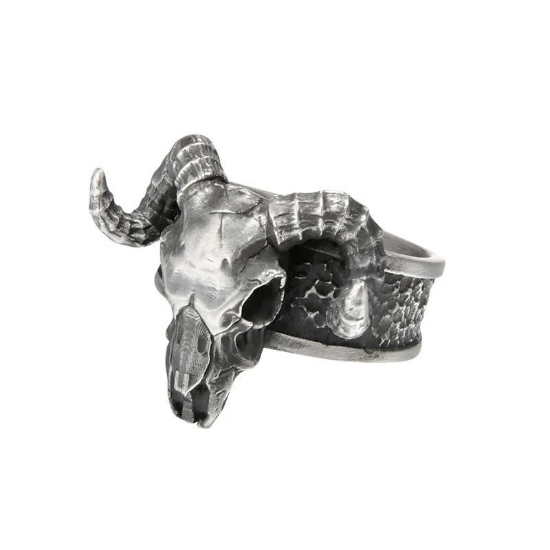 Men's Devil Hell Ghost Goat Opening Adjustable Ring - Image 4