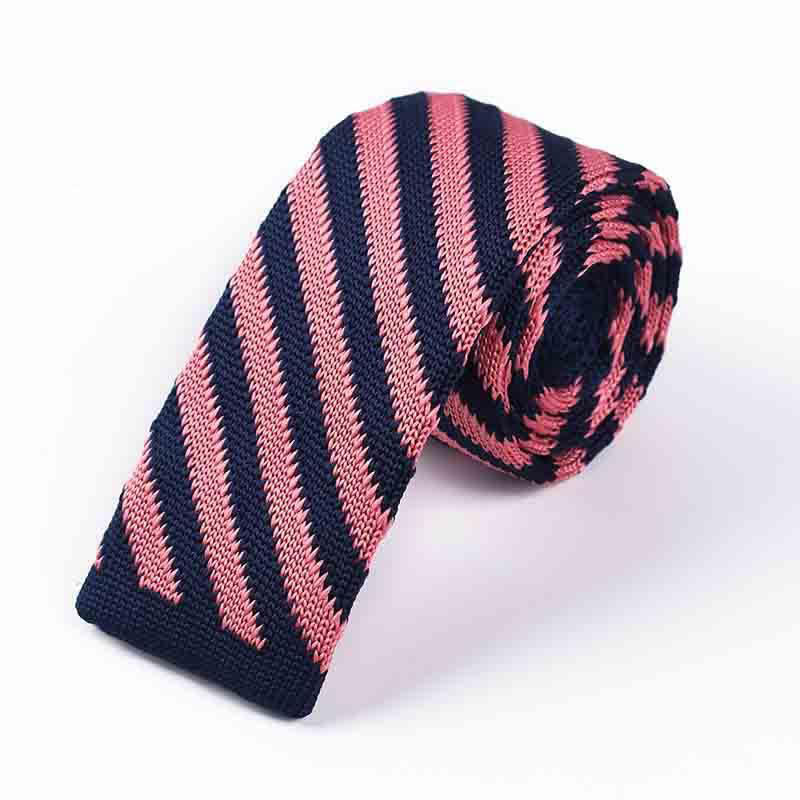 Men's Diagonal Striped Knitted Necktie - Image 12
