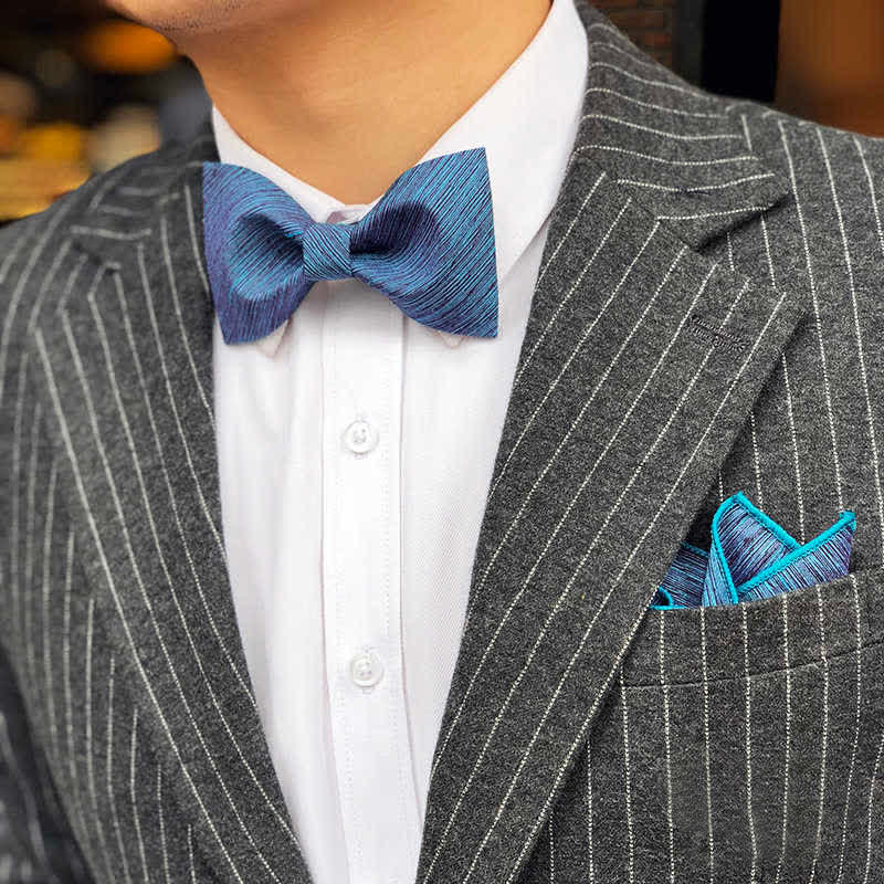 Men's Distintive Twilled Patterned Silk Bow Tie - Image 2