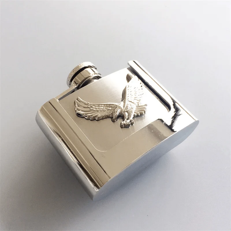 Men's DIY 2oz. Flying Eagle Leather Belt with Hidden Flask - Image 3