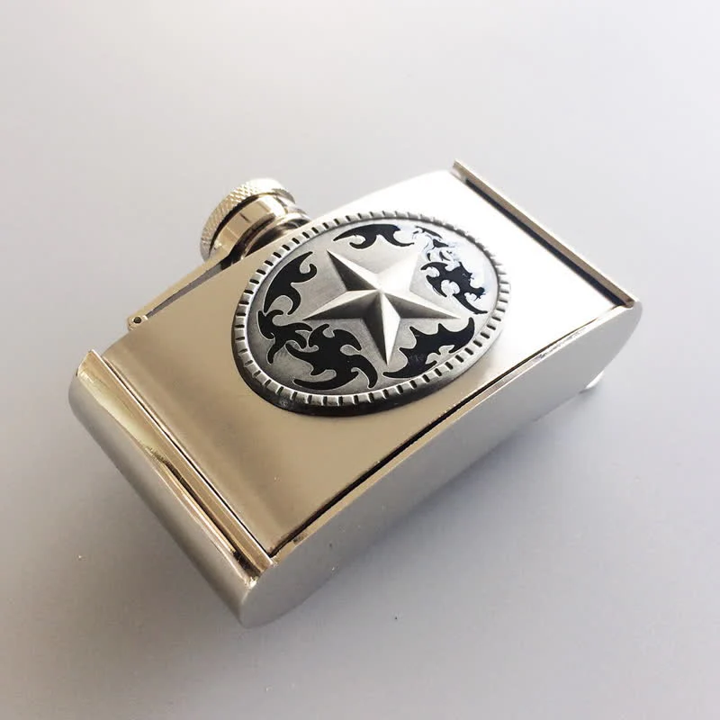 Men's DIY 3oz. Western Star Leather Belt with Hidden Flask - Image 2