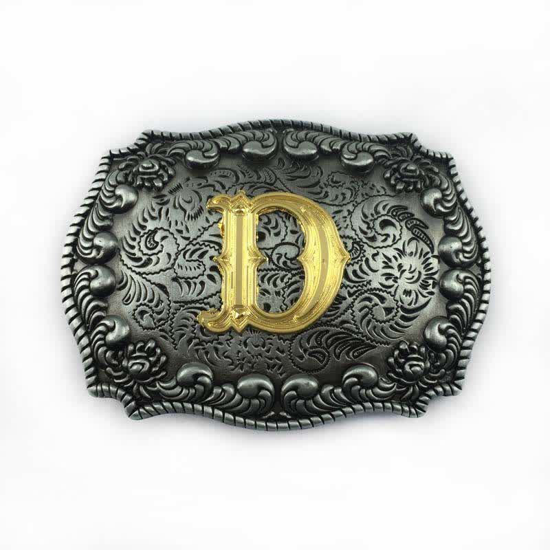 Men's DIY Alphabet Initial Letter Buckle Leather Belt - Image 7