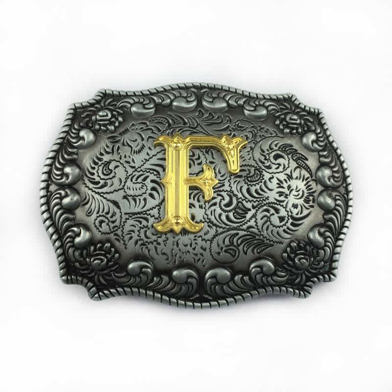 Men's DIY Alphabet Initial Letter Buckle Leather Belt - Image 9