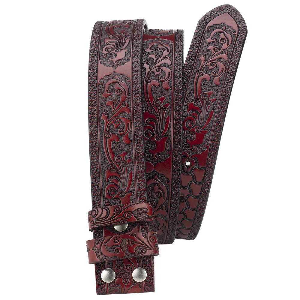 Men's DIY American Flag Cowboy Buckle Leather Belt - Image 16