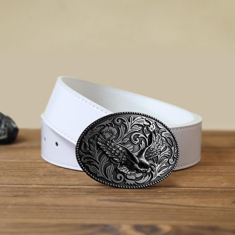 Men's DIY Animal Flying Eagle Buckle Leather Belt - Image 9