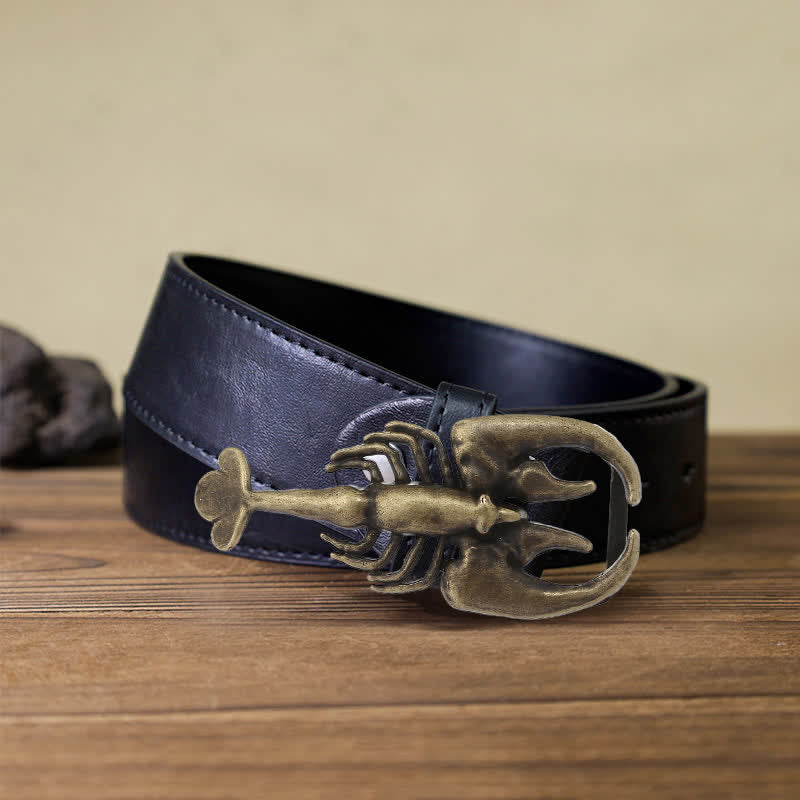 Men's DIY Animal Mini Scorpion Buckle Leather Belt - Image 5