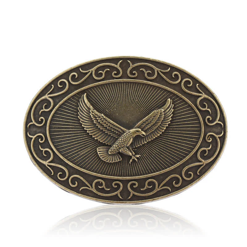 Men's DIY Antique Free Eagle Buckle Leather Belt - Image 3