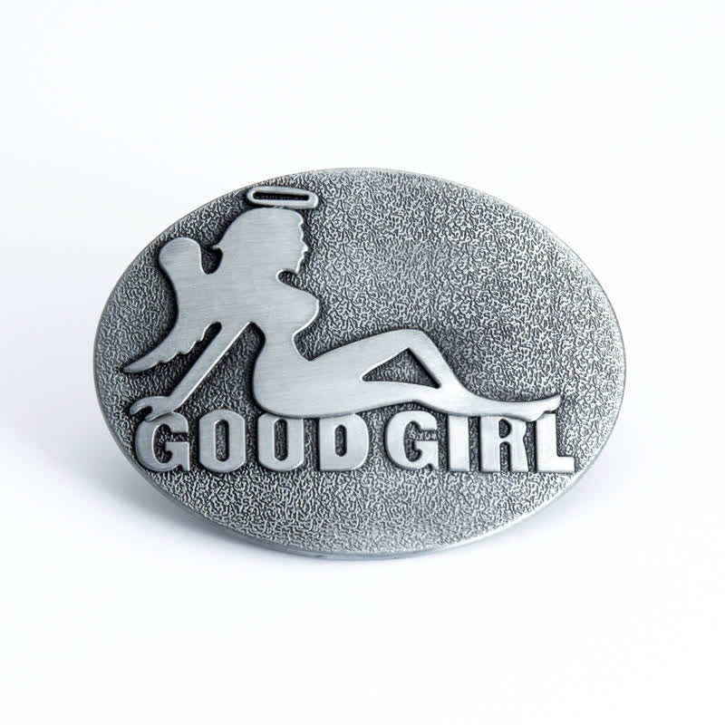 Men's DIY Bad Girl Good Girl Buckle Leather Belt - Image 12
