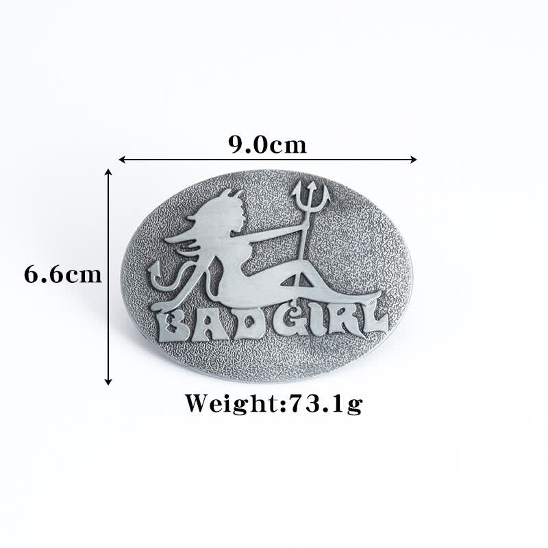Men's DIY Bad Girl Good Girl Buckle Leather Belt - Image 3