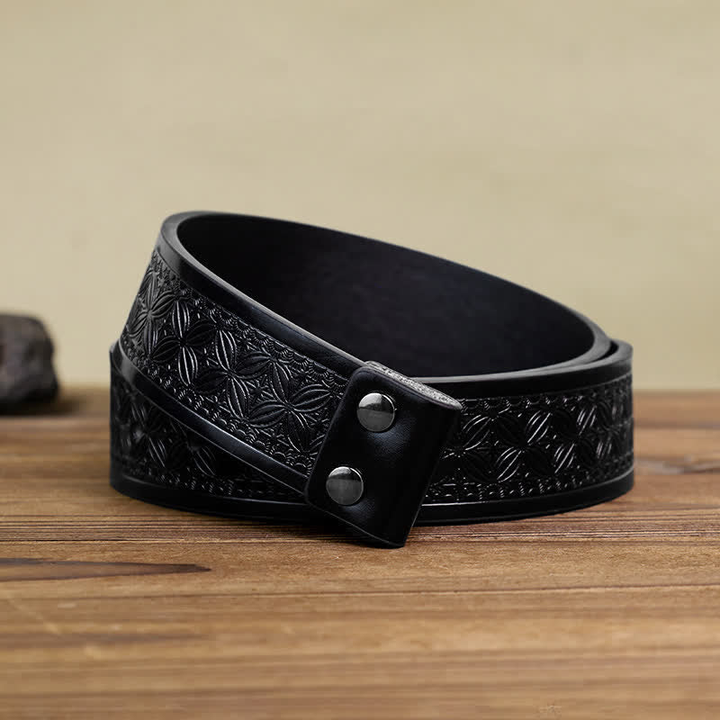 Men's DIY Blue Enamel Rodeo Bull Buckle Leather Belt - Image 11