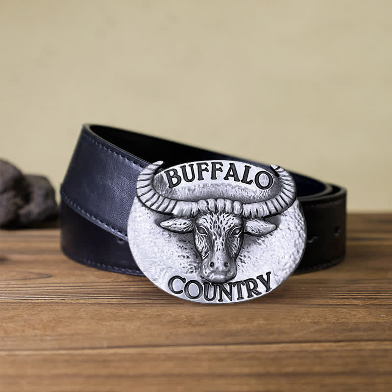Men's DIY Buffalo Country Buckle Leather Belt - Image 12