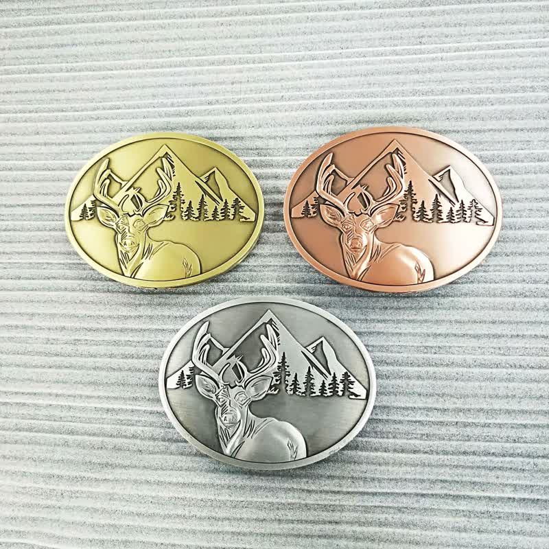 Men's DIY Carved Deer Creative Beer Holder Buckle Leather Belt - Image 3