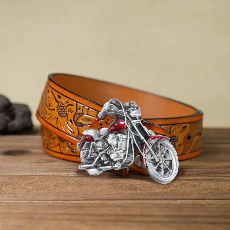 Men's DIY Cool Motorcycle Buckle Leather Belt - Image 10