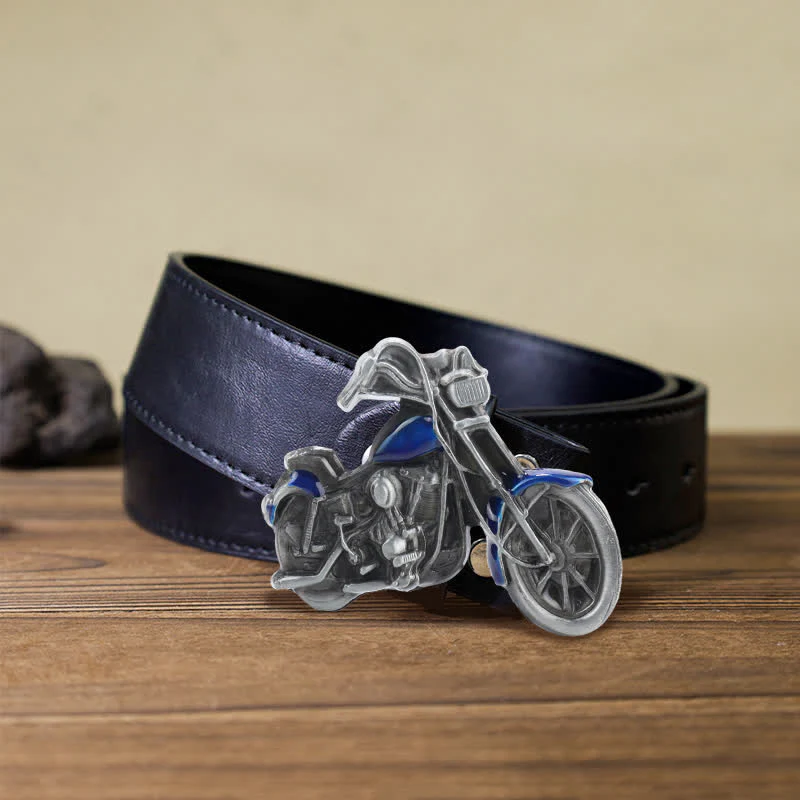 Men's DIY Cool Motorcycle Buckle Leather Belt - Image 12