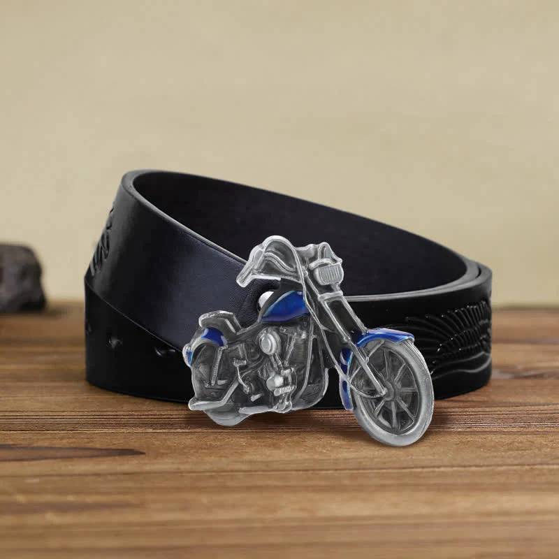 Men's DIY Cool Motorcycle Buckle Leather Belt - Image 13