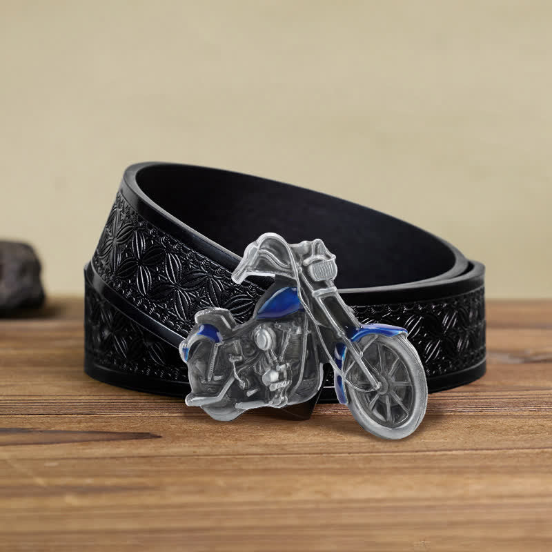 Men's DIY Cool Motorcycle Buckle Leather Belt - Image 14