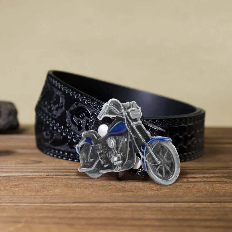 Men's DIY Cool Motorcycle Buckle Leather Belt - Image 15