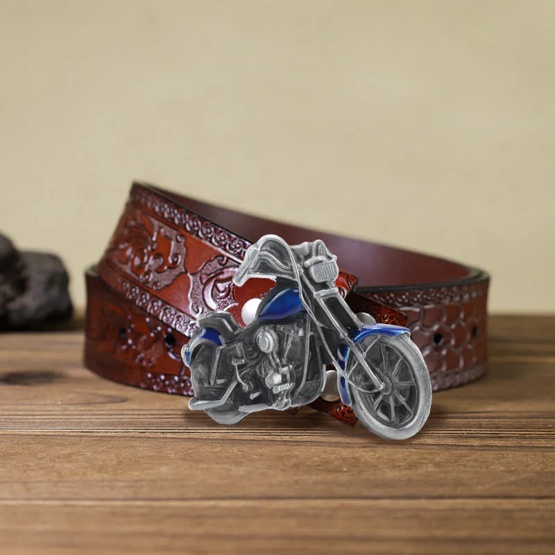 Men's DIY Cool Motorcycle Buckle Leather Belt - Image 16