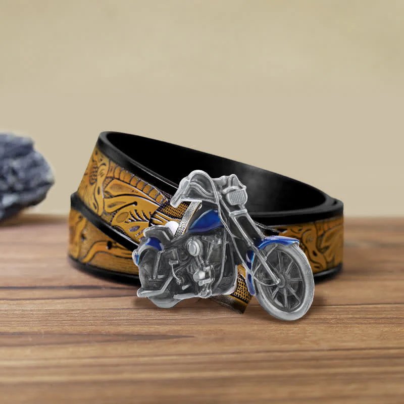 Men's DIY Cool Motorcycle Buckle Leather Belt - Image 17