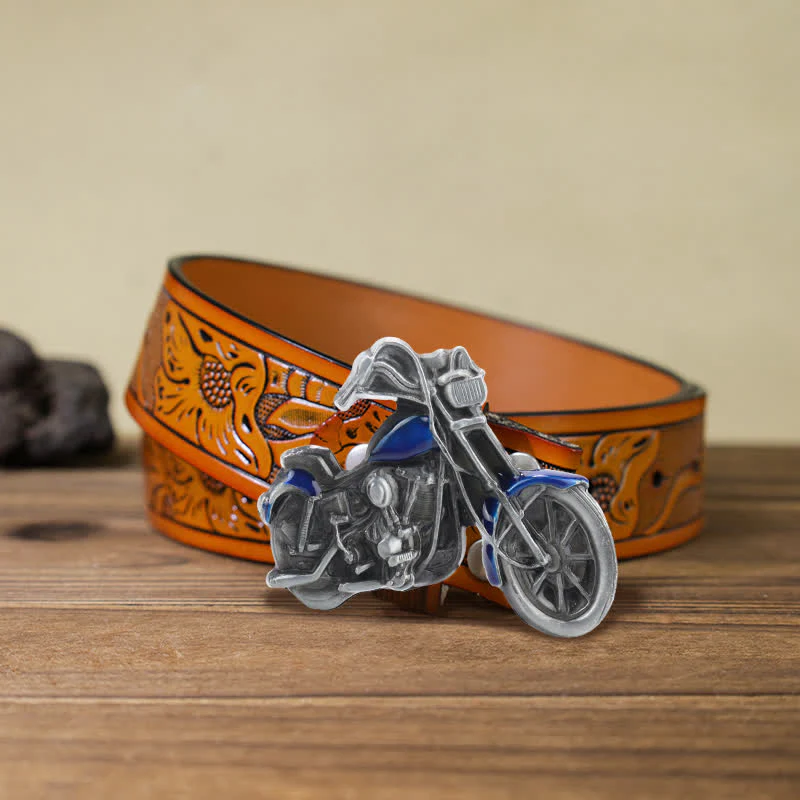 Men's DIY Cool Motorcycle Buckle Leather Belt - Image 18