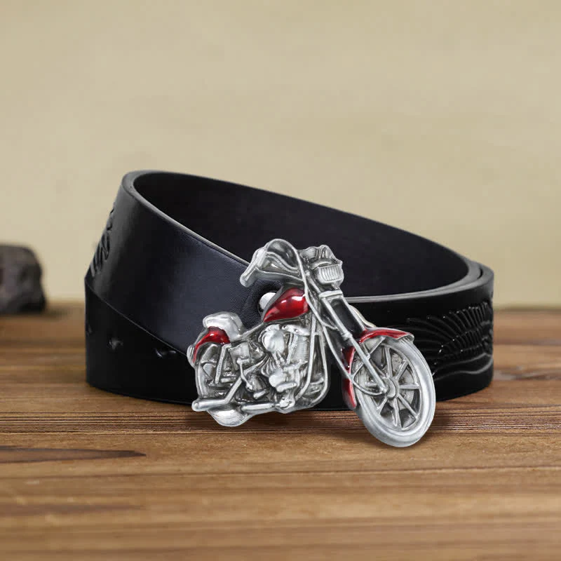 Men's DIY Cool Motorcycle Buckle Leather Belt - Image 5