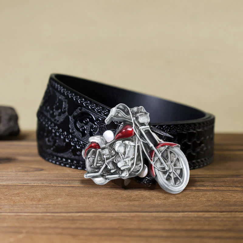 Men's DIY Cool Motorcycle Buckle Leather Belt - Image 7