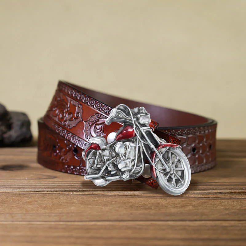 Men's DIY Cool Motorcycle Buckle Leather Belt - Image 8