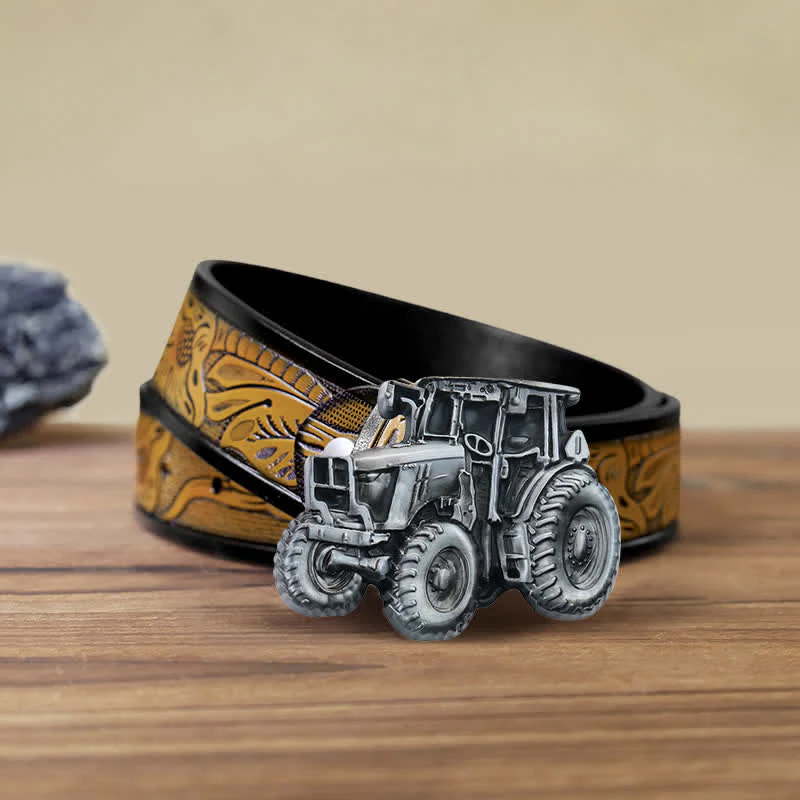 Men's DIY Country Tractor Buckle Leather Belt - Image 10