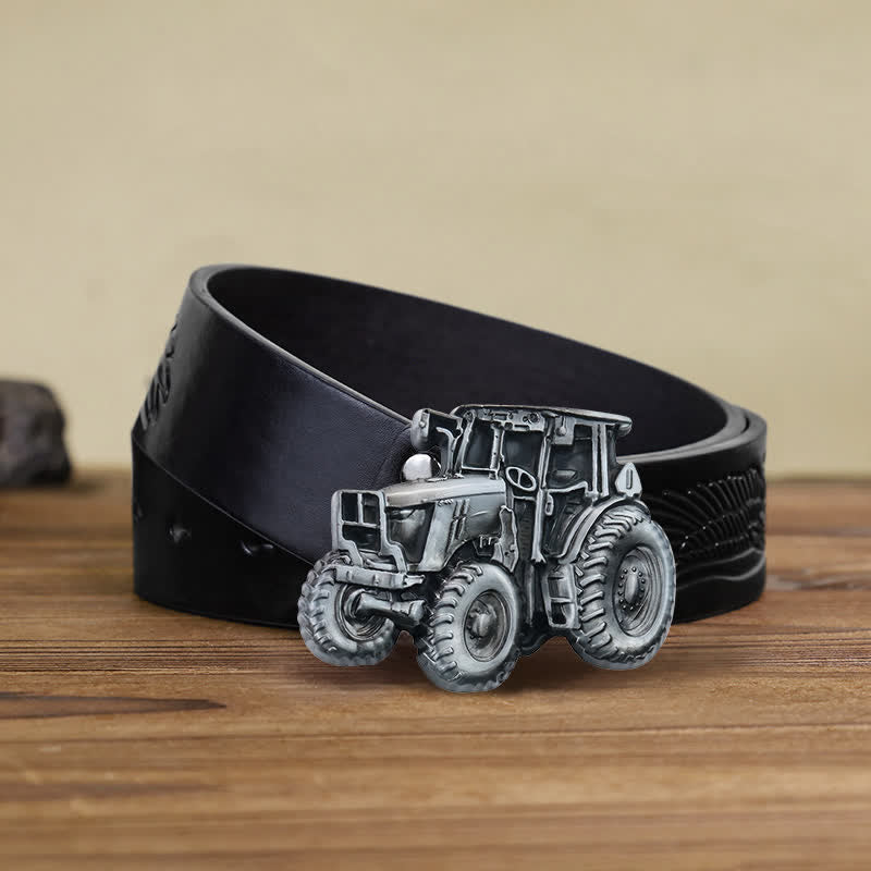 Men's DIY Country Tractor Buckle Leather Belt - Image 6
