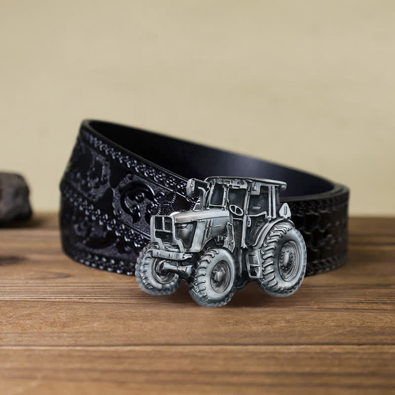 Men's DIY Country Tractor Buckle Leather Belt - Image 8