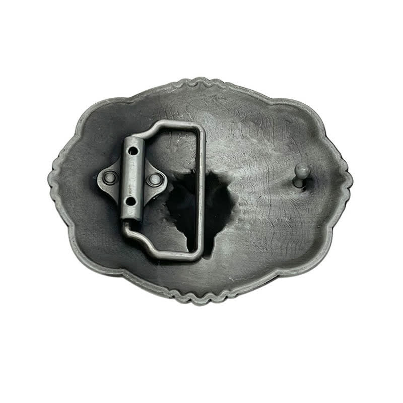 Men's DIY Cowboy Gothic Skull Bull Buckle Leather Belt - Image 2