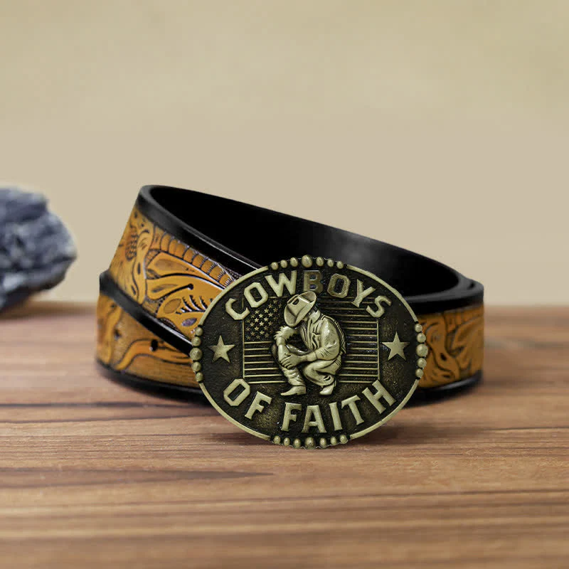 Men's DIY Cowboys Of Faith Buckle Leather Belt - Image 20