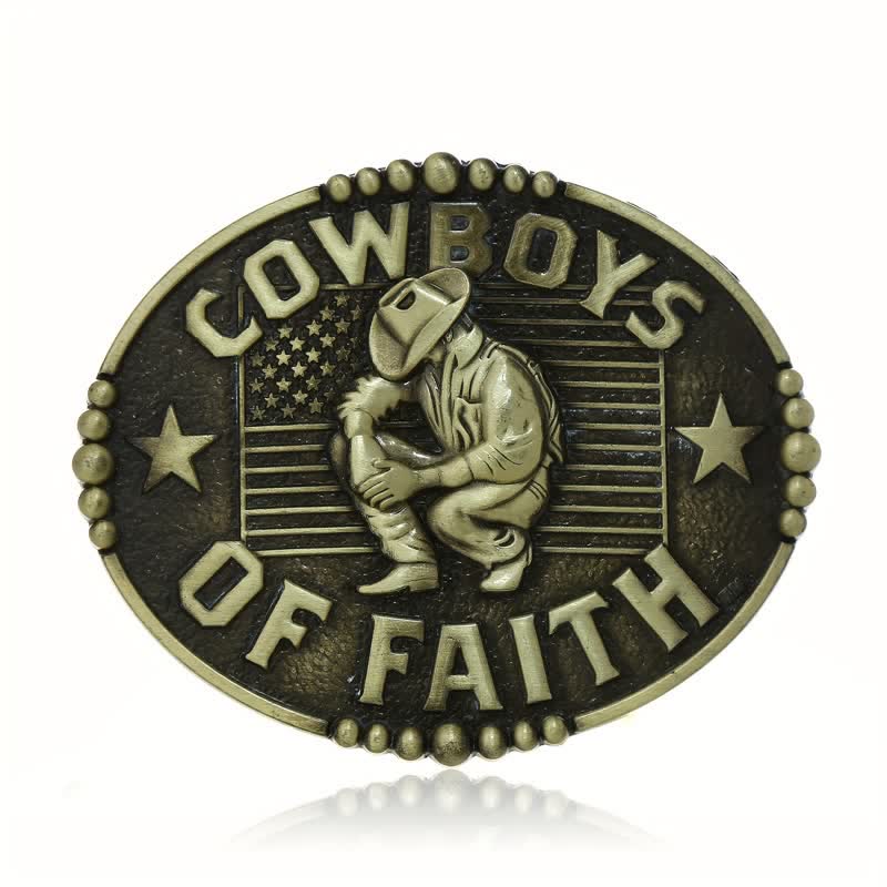 Men's DIY Cowboys Of Faith Buckle Leather Belt - Image 3