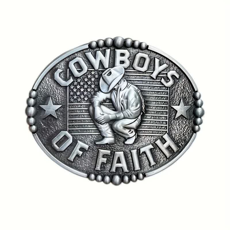 Men's DIY Cowboys Of Faith Buckle Leather Belt - Image 4